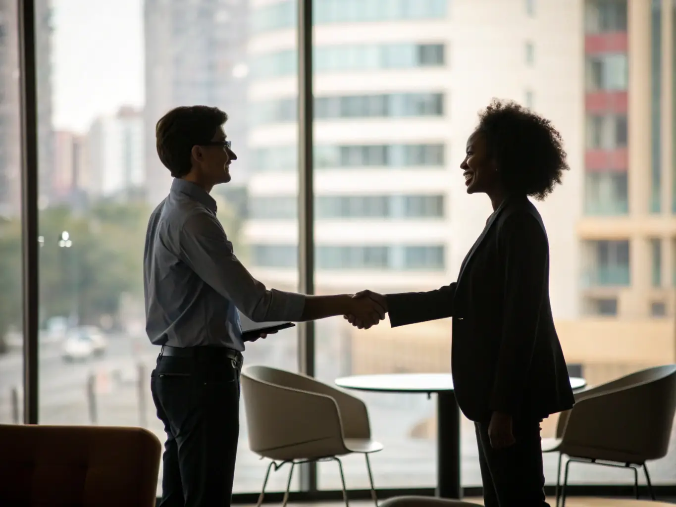 A handshake between two individuals, one holding a U.S. flag pin and the other a Mexican flag pin, symbolizing trust, partnership, and cross-cultural understanding in legal services.
